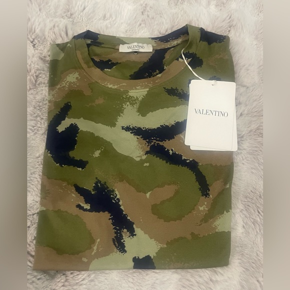 Valentino Garavani Men's Camo Camouflage Logo T-shirt Sz M - Picture 3 of 8